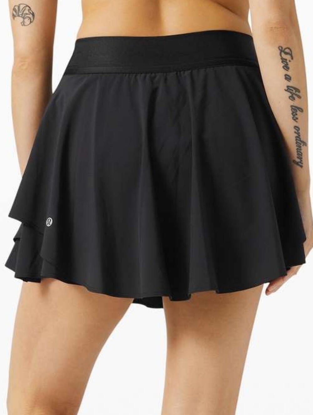 Lululemon Court Rival High Rise Skirt *Tall  Black Size 14 Pickleball Skort Prep